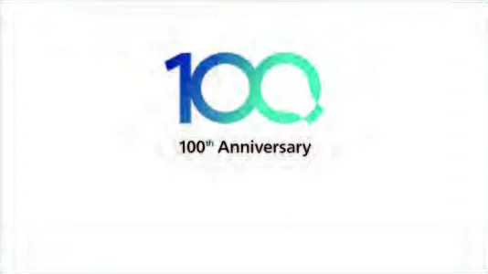 The Panasonic 100th Anniversary logo on white