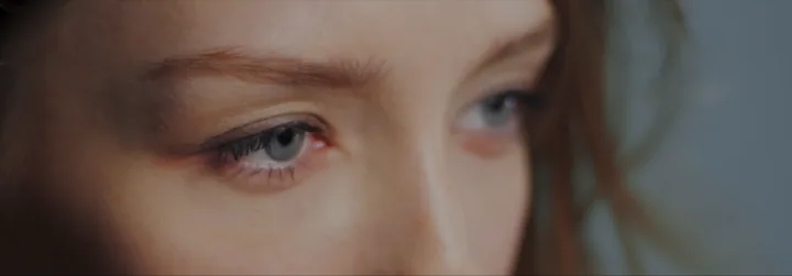Close-up of her eye and lashes