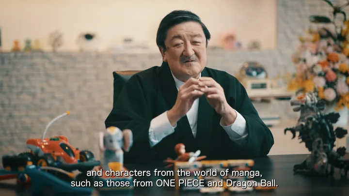 Kantaro Tomiyama, hands together — “characters from the world of manga, such as ONE PIECE and Dragon Ball”